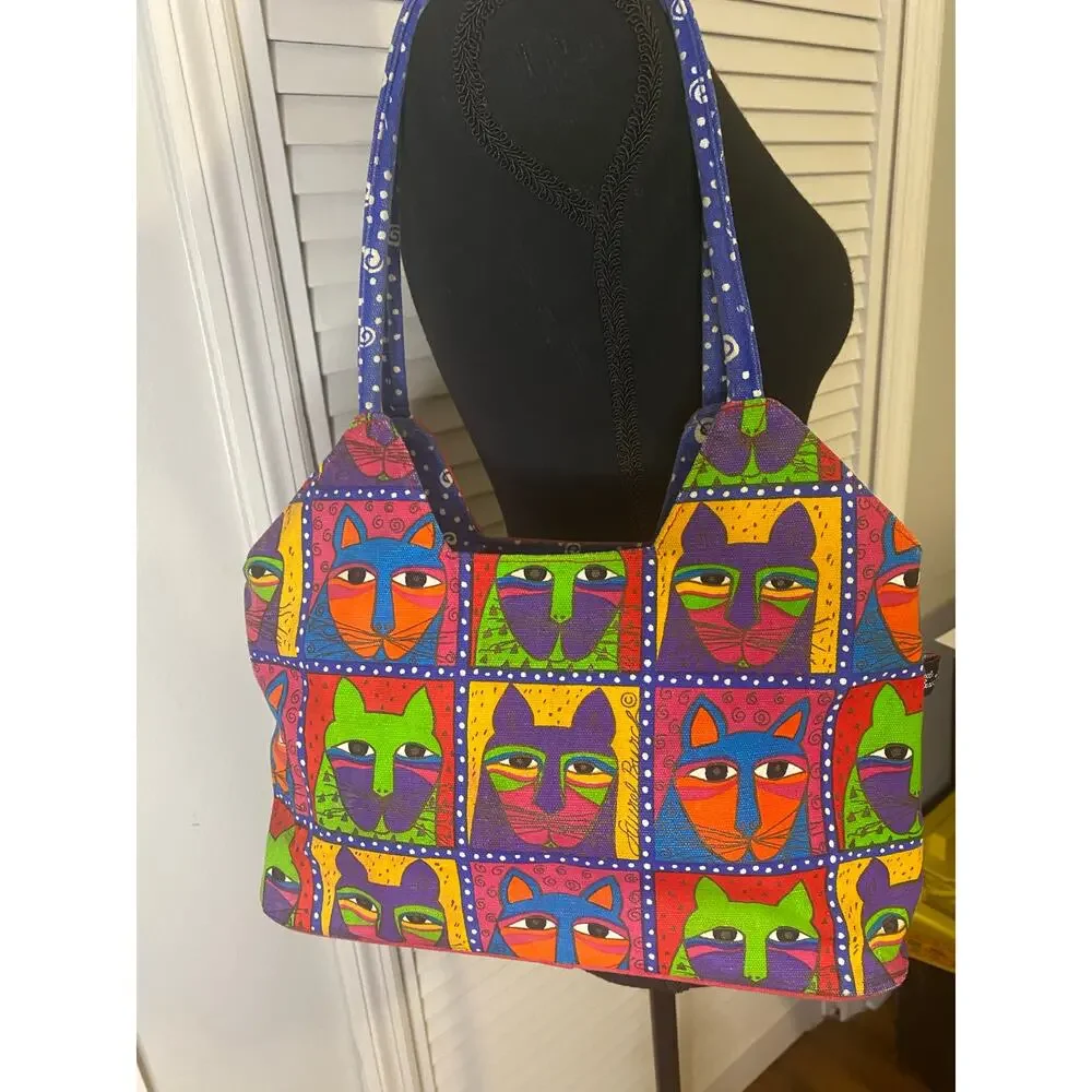 Vintage Laurel Burch Cat‎ Shoulder Bag Embroidered Embellished Sequin Retro Y2K